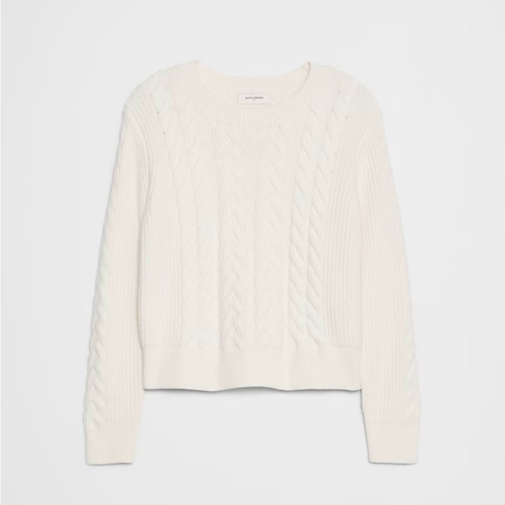 Brand New with Tags women’s CABLE PULLOVER SWEATER Snow Day white size XS